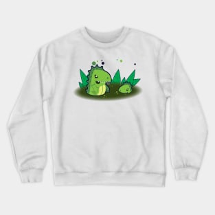 Just a Cute Swamp Monsters Gray Crewneck Sweatshirt